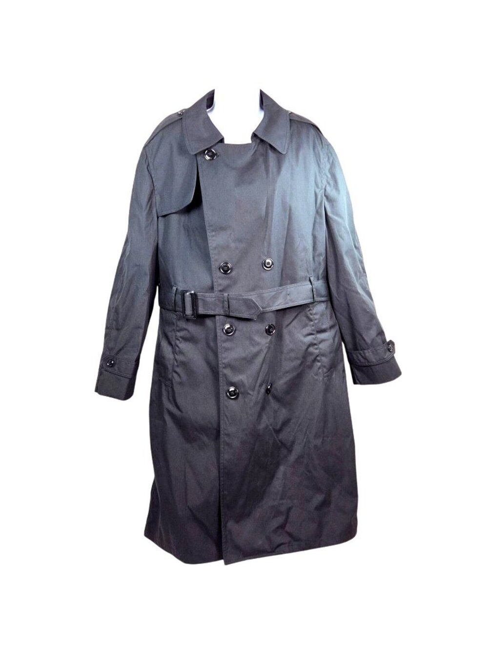 American Apparel Mens Black Military Trench Coat 44R Garrison Collection All Wea